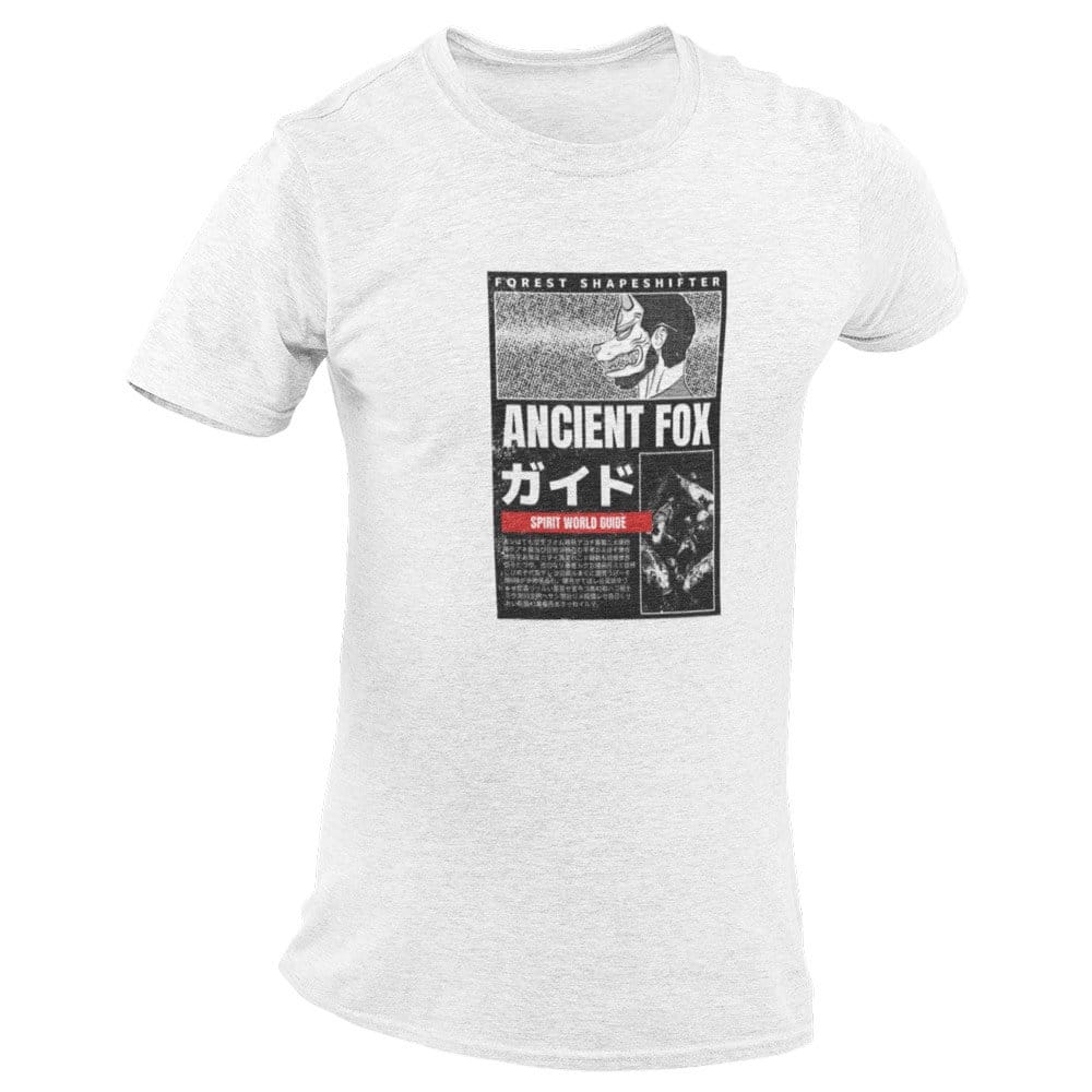 EqualLife Pure Cotton Bio-Washed T-Shirt Chest Printed-Japanese Anime Art Series - 1 - Ancient Fox Design-by ZingerTees-Men-EL9120215-M