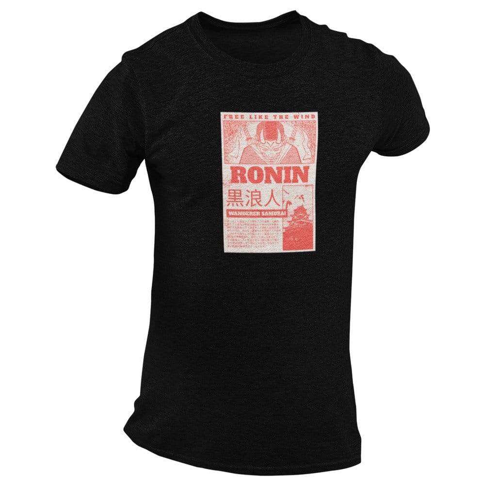 EqualLife Pure Cotton Bio-Washed T-Shirt Chest Printed-Japanese Anime Art Series - 4 - Ronin The Wanderer Samurai Design-by ZingerTees-Men-EL9120218-M