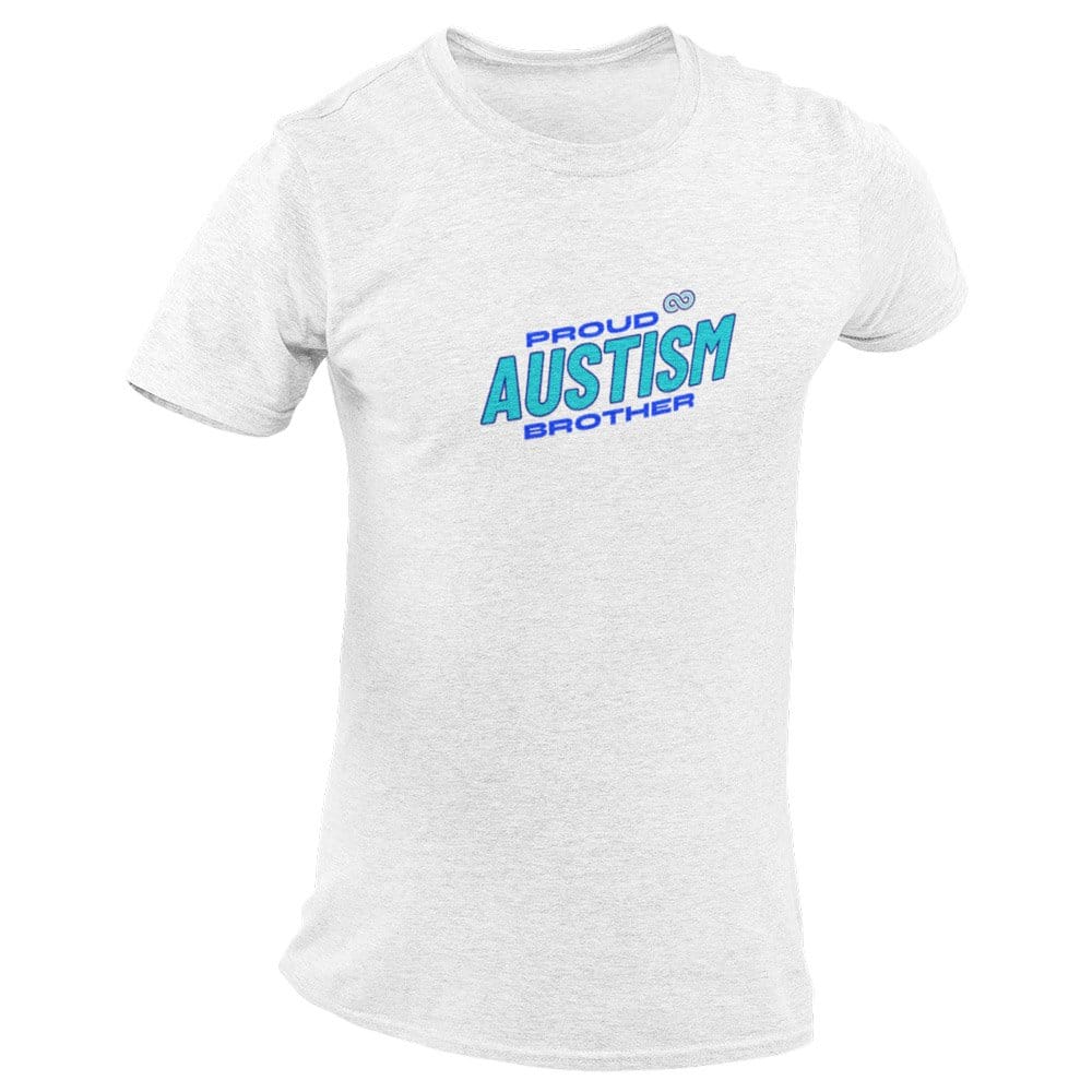 EqualLife Pure Cotton Bio-Washed T-Shirt Chest Printed-Autism Acceptance Series - Proud Autism Brother Design-by ZingerT-Men-EL9120244-M
