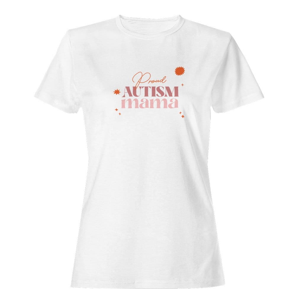 EqualLife Pure Cotton Bio-Washed T-Shirt Chest Printed-Autism Acceptance Series - Proud Autism Mama Design-by ZingerTee-Women-EL9120245-F