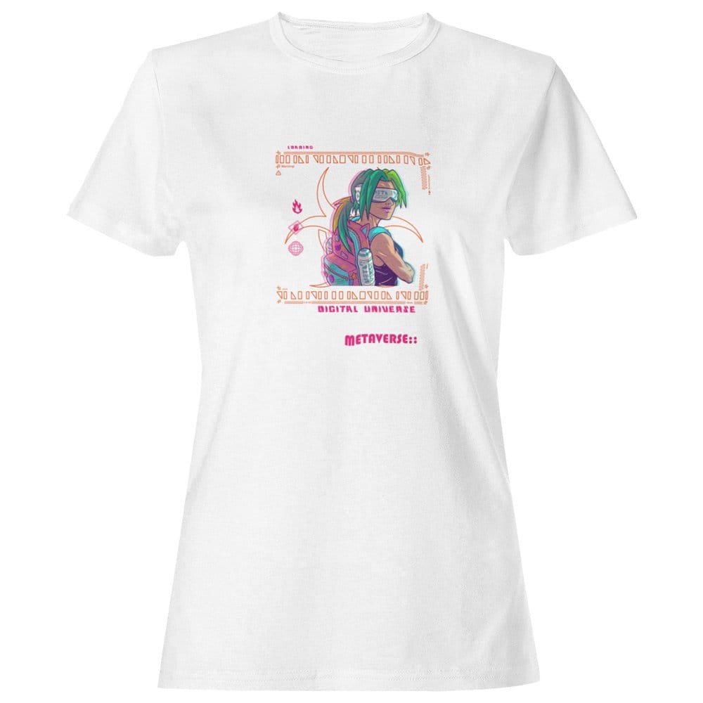 EqualLife Pure Cotton Bio-Washed T-Shirt Chest Printed-Japanese Anime Art Series - 12 - Metaverse Digital Universe Design-by ZingerTees-Women-EL9120226-F