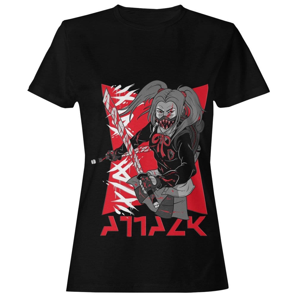 EqualLife Pure Cotton Bio-Washed T-Shirt Chest Printed-Japanese Anime Art Series - 15 - Underground Rebels Attack Design-by ZingerTees-Women-EL9120229-F