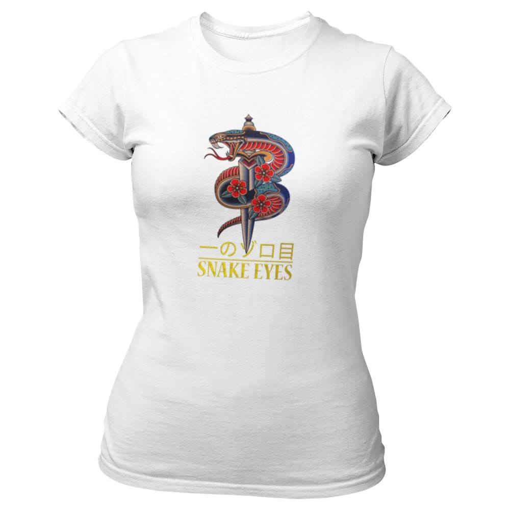 EqualLife Pure Cotton Bio-Washed T-Shirt Chest Printed-Japanese Anime Snake Eyes Design-20-by ZingerTees-Women-EL9120380-F