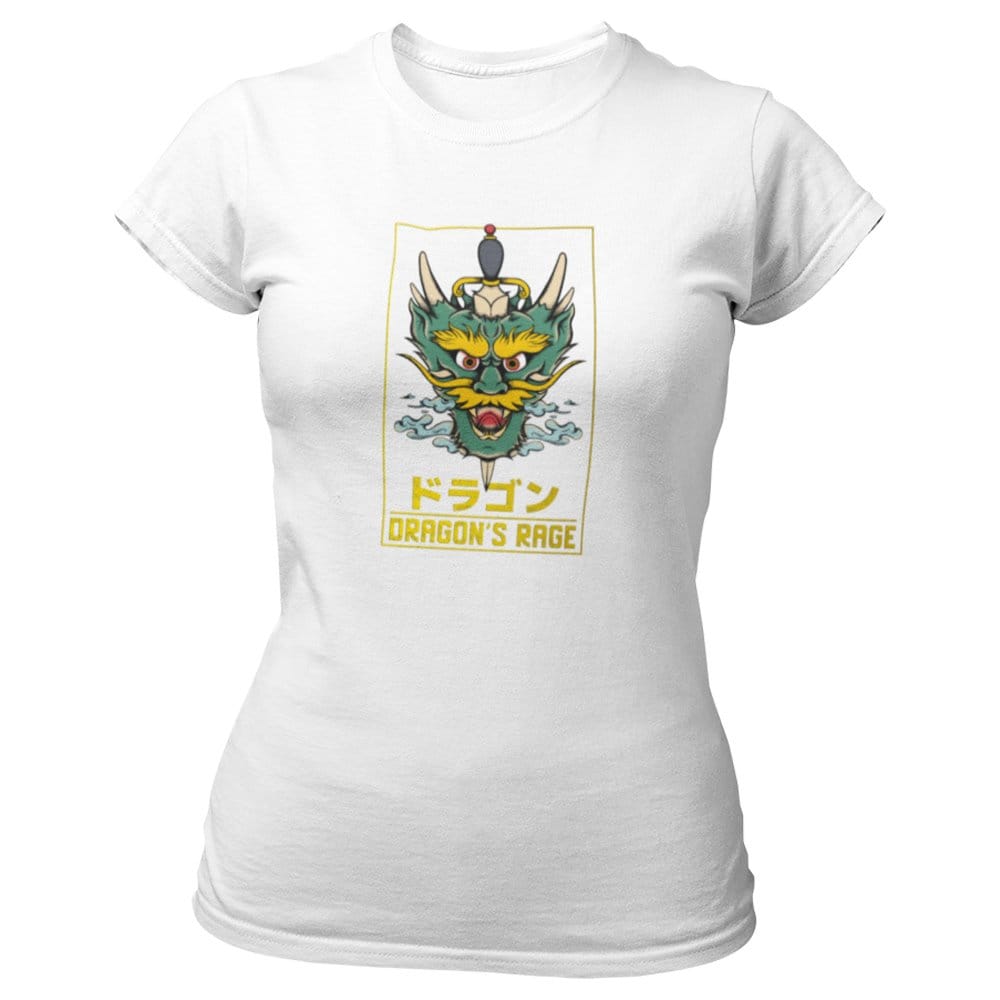 EqualLife Pure Cotton Bio-Washed T-Shirt Chest Printed-Japanese Anime Dragon's Rage Design-22-by ZingerTees-Women-EL9120382-F