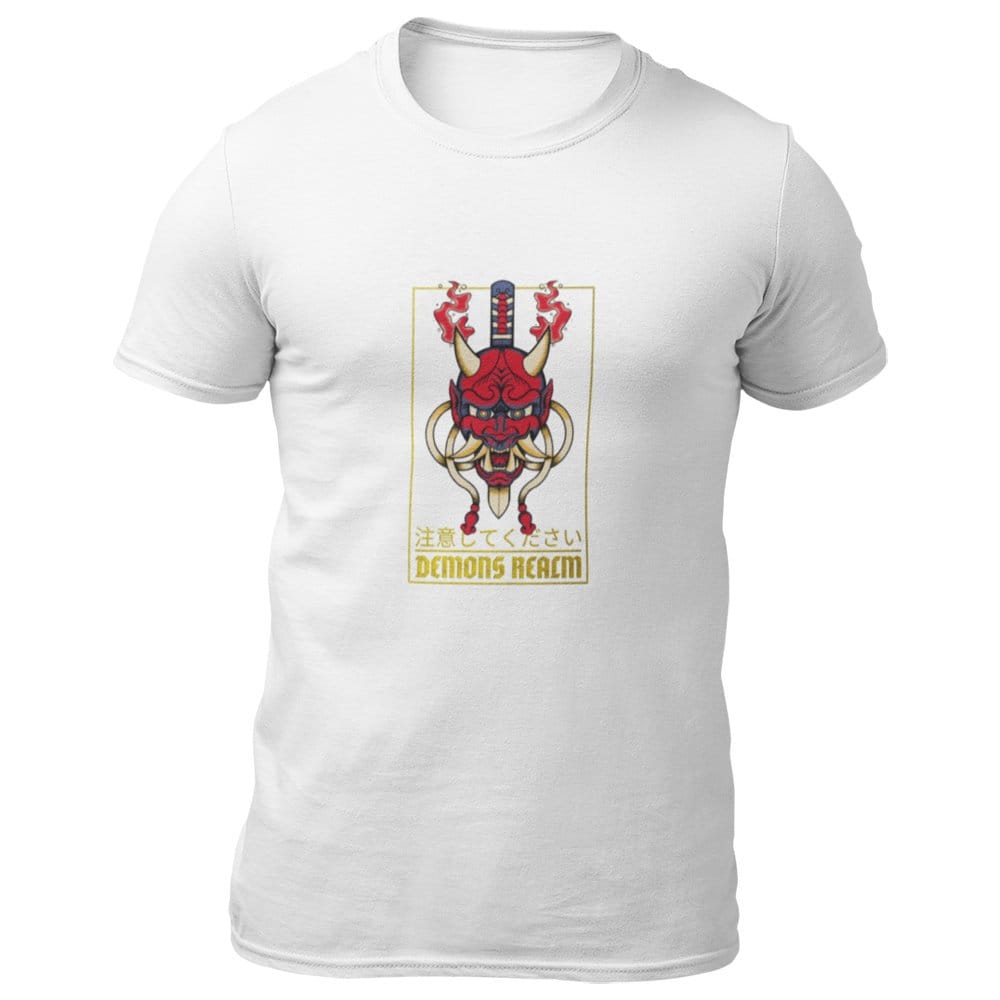 EqualLife Pure Cotton Bio-Washed T-Shirt Chest Printed-Japanese Anime Deamons Realm Design-23-by ZingerTees-Men-EL9120383-M