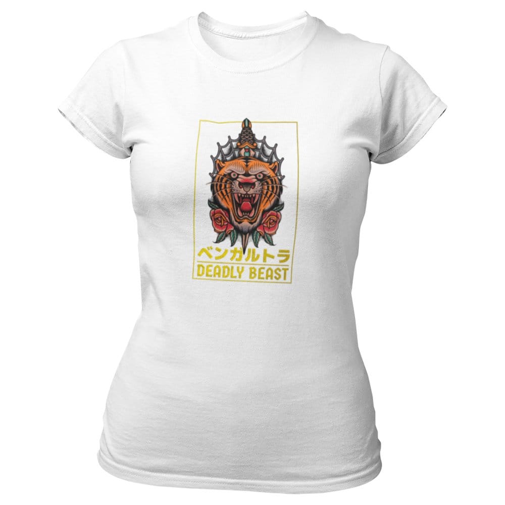 EqualLife Pure Cotton Bio-Washed T-Shirt Chest Printed-Japanese Anime Deadly Beast Design-24-by ZingerTees-Women-EL9120384-F