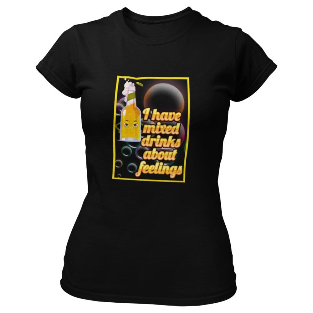 EqualLife Pure Cotton Bio-Washed T-Shirt Chest Printed-Funny Slogan-Beer Fun Design-2-by ZingerTees-Women-EL9120387-F