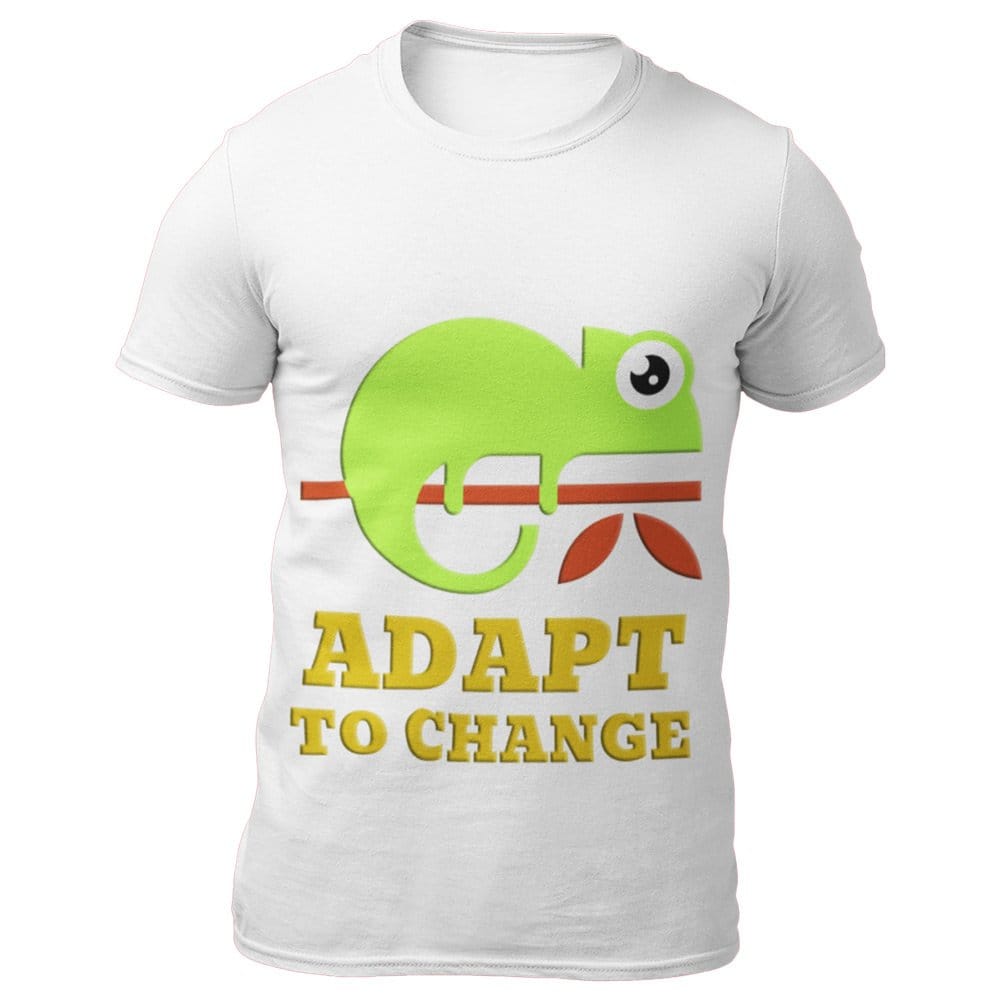 EqualLife Pure Cotton Bio-Washed T-Shirt Chest Printed-Funny Message Series - 1 - Adapt to Change Design-by ZingerTees-Men-EL9120184-M