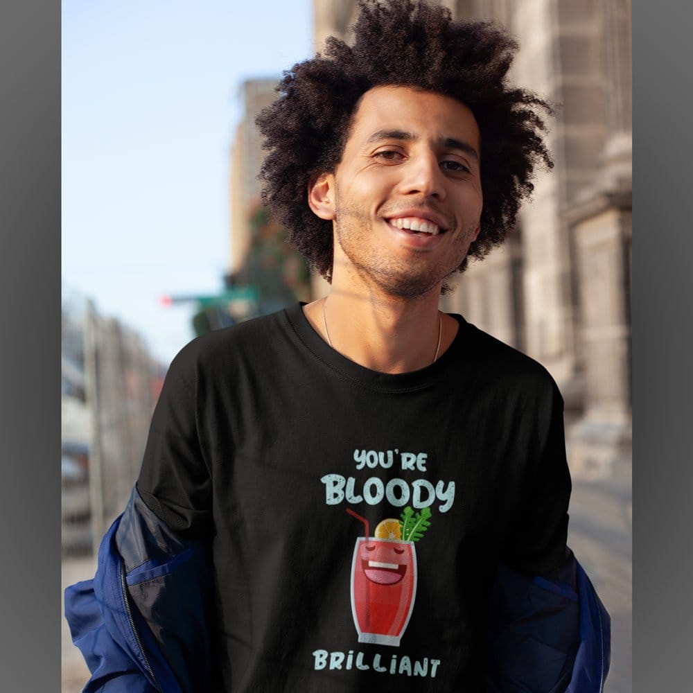 EqualLife Pure Cotton Bio-Washed T-Shirt Chest Printed-Funny Message Series - 2 - You Are Bloody Brilliant Design-by ZingerTees-Men-EL9120185-M