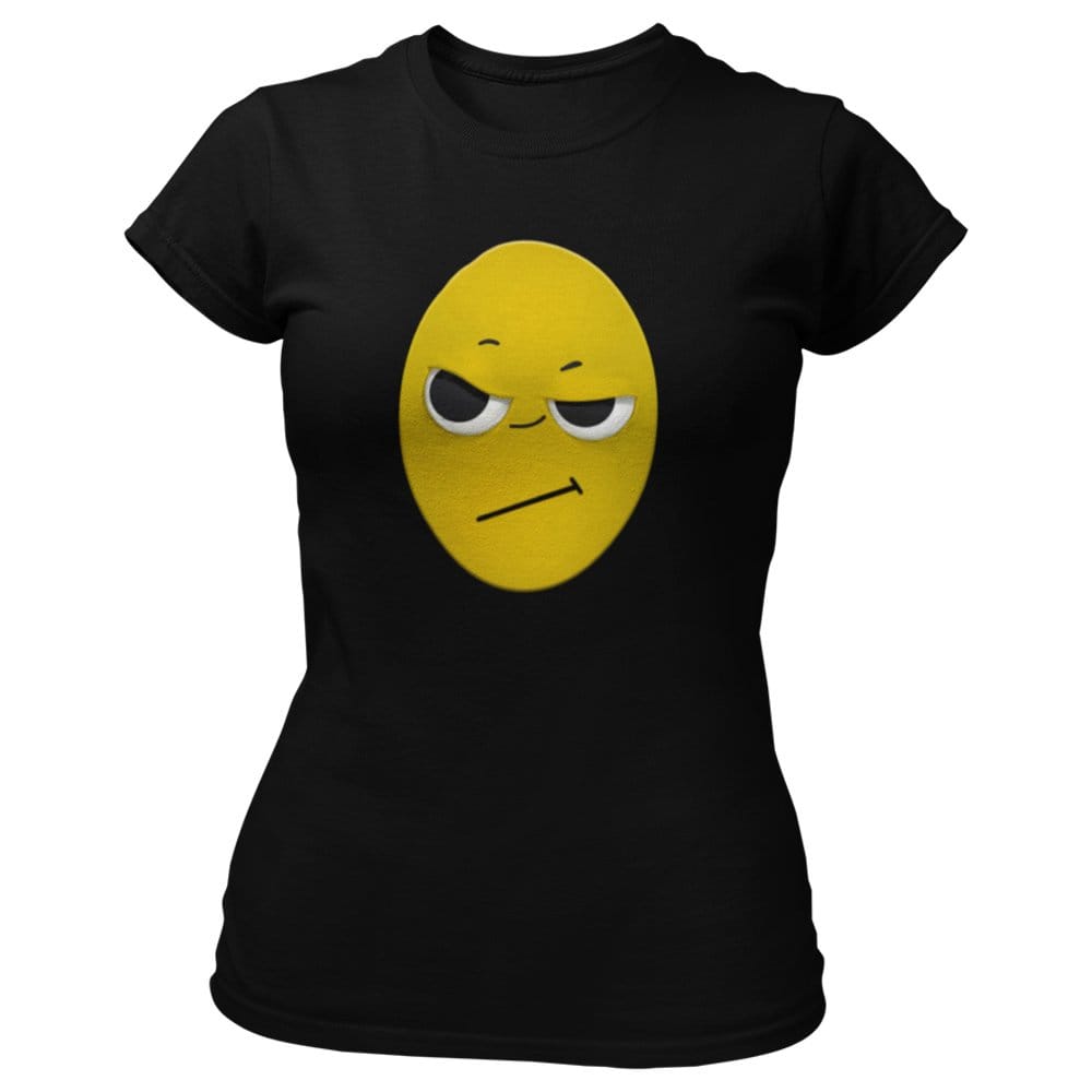 EqualLife Pure Cotton Bio-Washed T-Shirt Chest Printed-Funny Egg head Emoji Design-6-by ZingerTees-Women-EL9120452-F