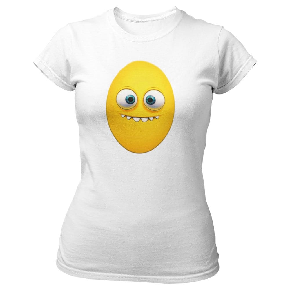 EqualLife Pure Cotton Bio-Washed T-Shirt Chest Printed-Funny Egg head Emoji Design-7-by ZingerTees-Women-EL9120453-F