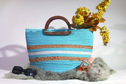 Karmakriti Designer Hand woven Jute Handbag (pack of 2) Karmakriti Designer Hand woven Jute Handbag (pack of 2)