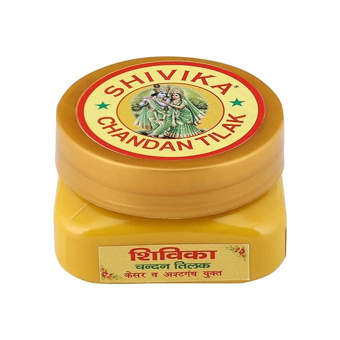 Shivika Yellow Chandan Tilak Sandalwood Paste Herbal Chandan Tika for Pooja
