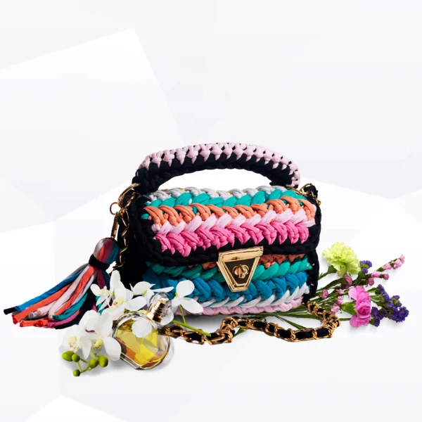 Handknitted MULTICOLOR CROCHET BAG | Sling Bag for women