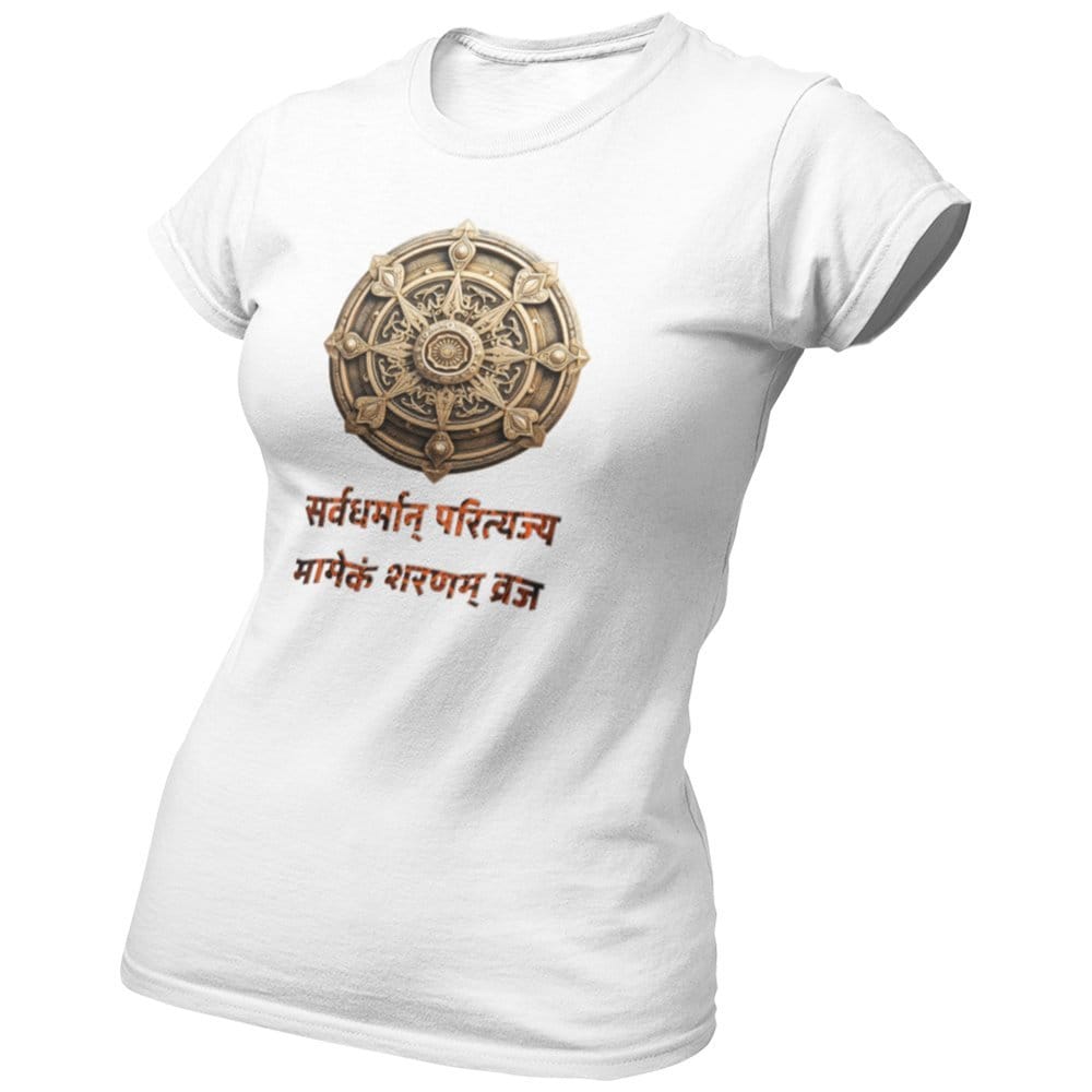 EqualLife Pure Cotton Bio-Washed Chest Printed T-Shirt - Mandala Design with Inspirational Ancient Indian Vedic Quotes - 16 - by ZingerTees-Women-EL9120582-F