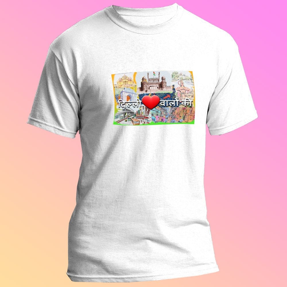 EqualLife Pure Cotton Bio-Washed T-Shirt Chest Printed-Delhi Dilwalo Ki-by ZingerTees-Women-EL9120030-F