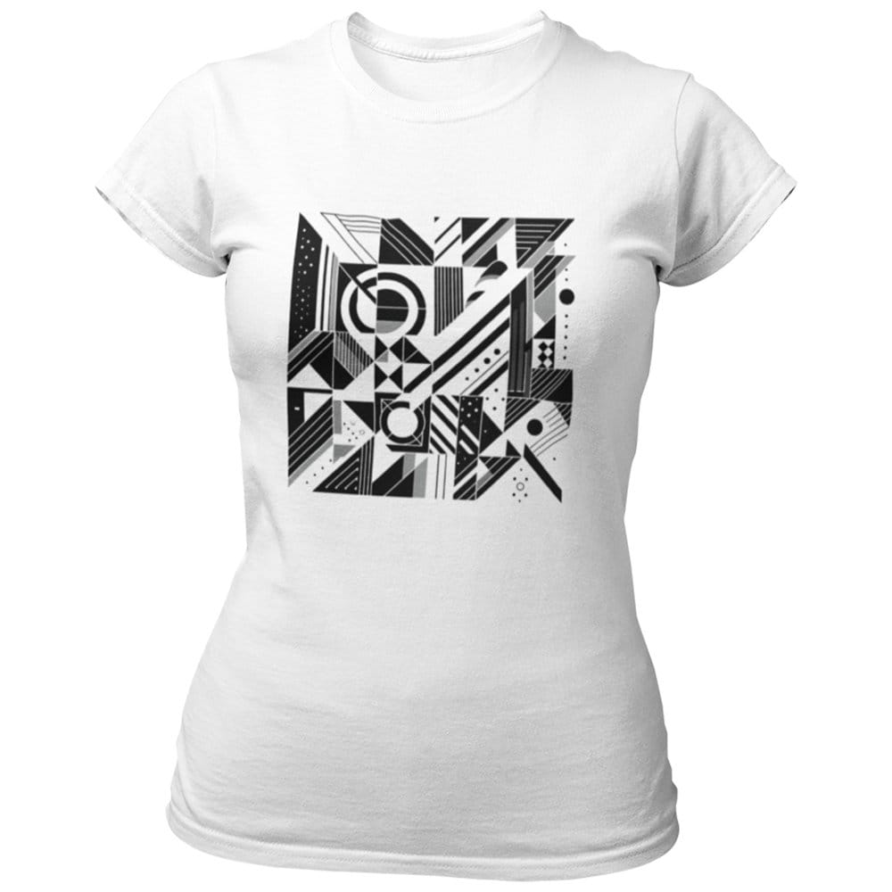 EqualLife Pure Cotton Bio-Washed Chest Printed T-Shirt - Abstract Design 2 - by ZingerTees-Women-EL9120543-F