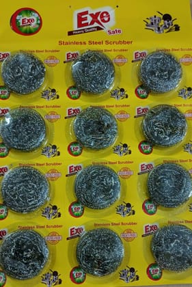 KAVALI Exe Heavy Quality Safe Stainless Steel Scrubber - 12 Pack