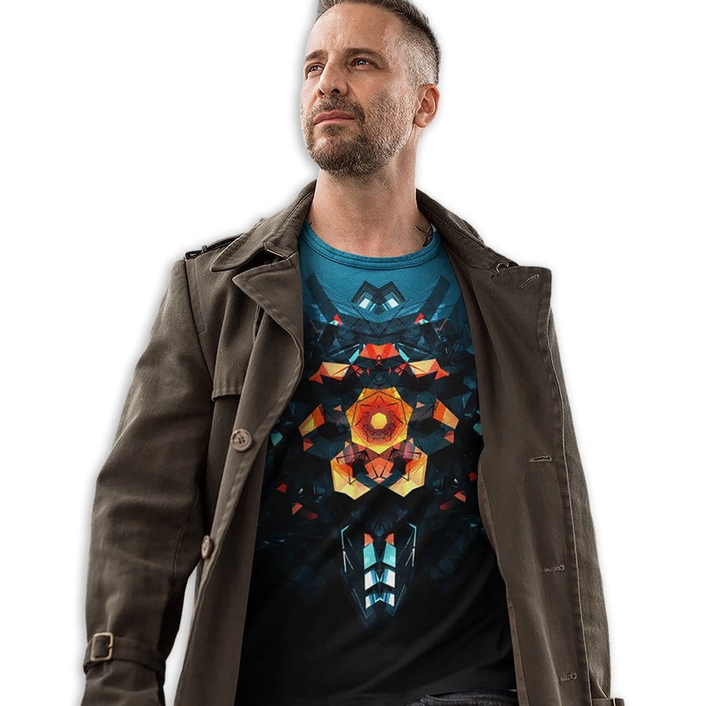 EqualLife Super Dry-fit Printed T-Shirt - Abstract Series -  Cosmic Bloom Tee Design 7 - by ZingerTees-Men-EL9120585-M