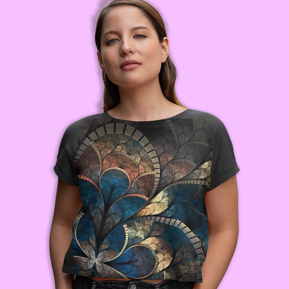 EqualLife Super Dry-fit Printed T-Shirt - Abstract Series -  Fractal Abstract Series -  Design 8 - by ZingerTees-Women-EL9120586-F