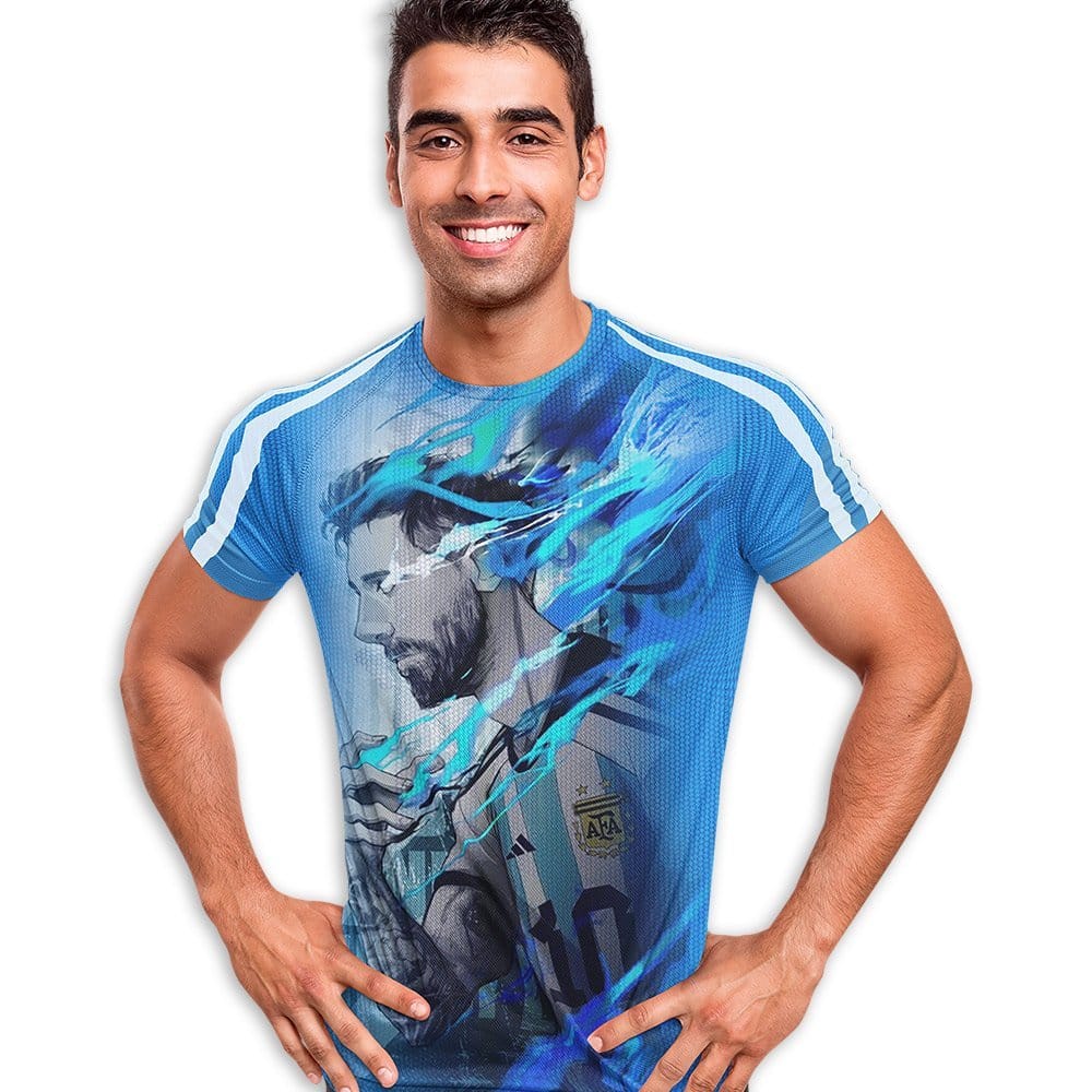 EqualLife Super Dry-fit Printed T-Shirt - Football Series - Iconic Messi Tribute - by ZingerTees-Men-EL9120596-M