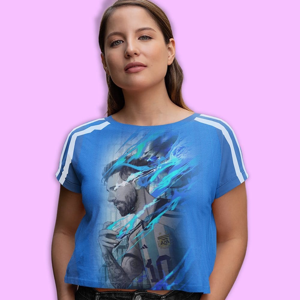 EqualLife Super Dry-fit Printed T-Shirt - Football Series - Iconic Messi Tribute - by ZingerTees-Women-EL9120596-F