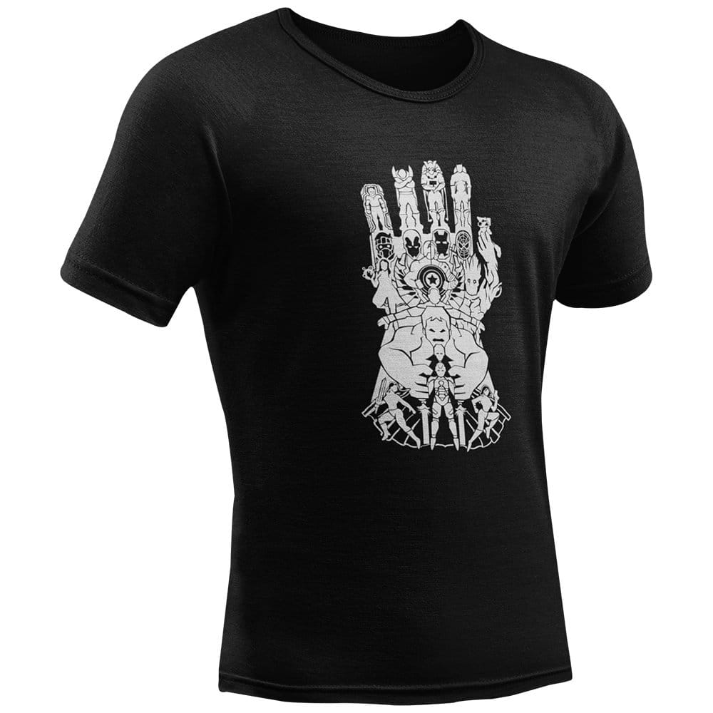 EqualLife Pure Cotton Bio-Washed Chest Printed T-Shirt - Superhero Series - Avengers Art Infinity Glove Design - by ZingerTees-Men-EL9120574-M