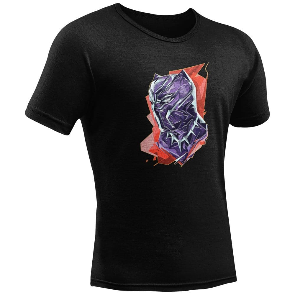EqualLife Pure Cotton Bio-Washed Chest Printed T-Shirt - Superhero Series - Black Panther Design 1 - by ZingerTees-Men-EL9120576-M