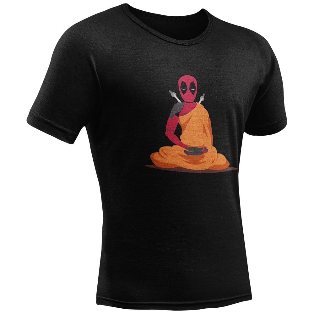 EqualLife Pure Cotton Bio-Washed Chest Printed T-Shirt - Superhero Series - The Zen Deadpool Design - by ZingerTees-Men-EL9120578-M