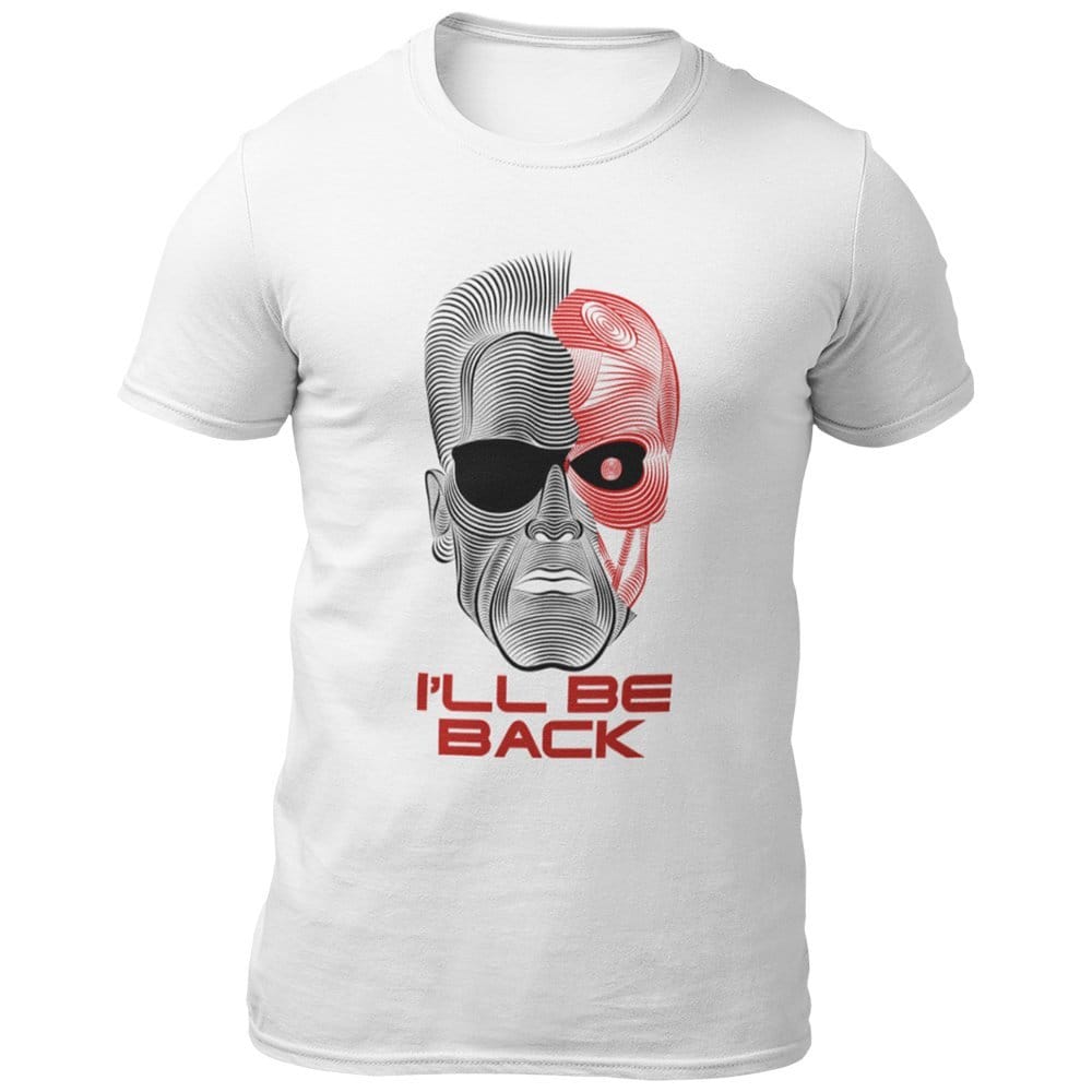 EqualLife Pure Cotton Bio-Washed Chest Printed T-Shirt - The Terminator - I'll Be Back Design 1 - by ZingerTees-Men-EL9120552-M