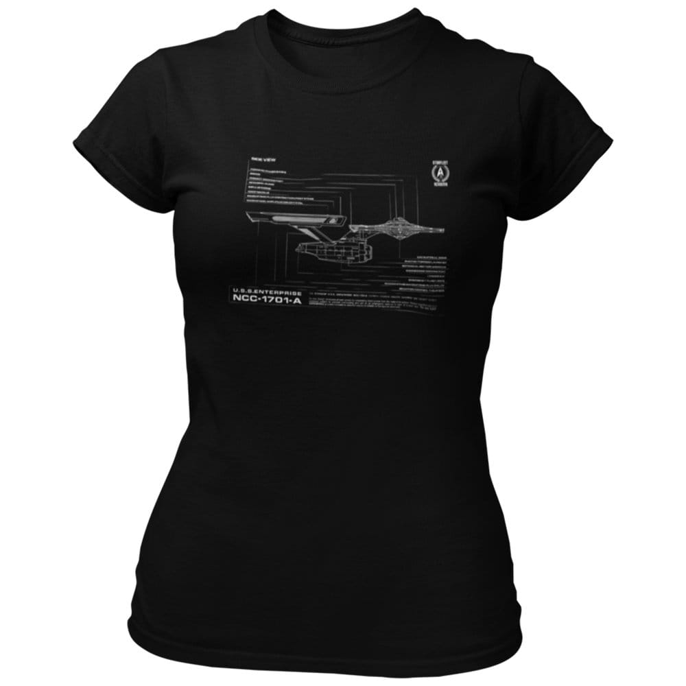EqualLife Pure Cotton Bio-Washed Chest Printed T-Shirt - Sifi Series - Enterprise 1701-A - Star Trek Design 1 - by ZingerTees-Women-EL9120554-F