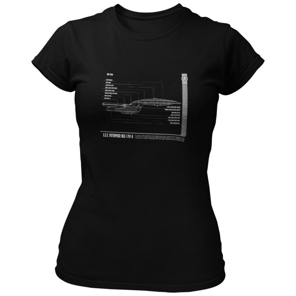 EqualLife Pure Cotton Bio-Washed Chest Printed T-Shirt - Sifi Series - Enterprise 1701-D - Star Trek Design 3 - by ZingerTees-Women-EL9120556-F