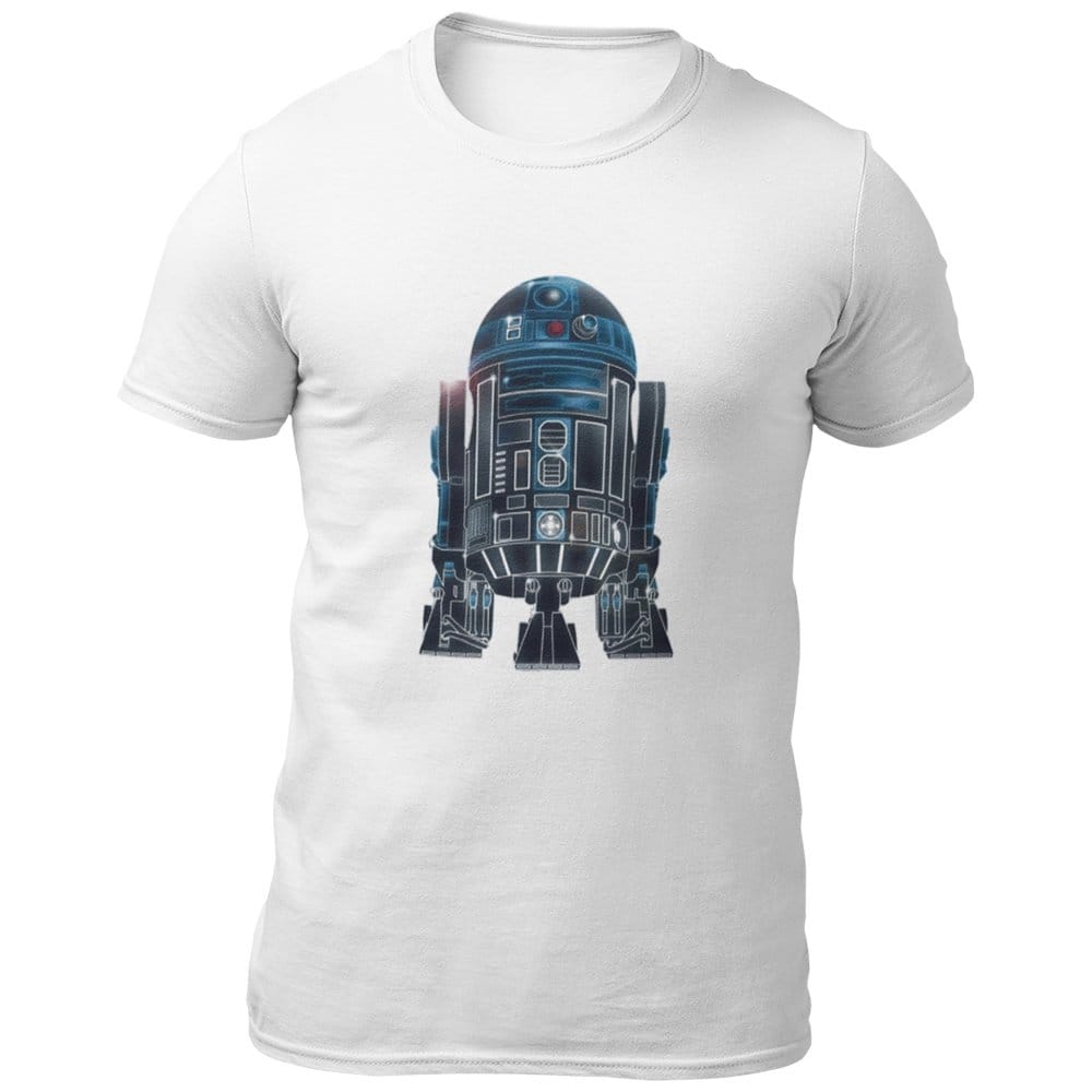 EqualLife Pure Cotton Bio-Washed Chest Printed T-Shirt - Sifi Series - R2D2 Design 1 - by ZingerTees-Men-EL9120562-M