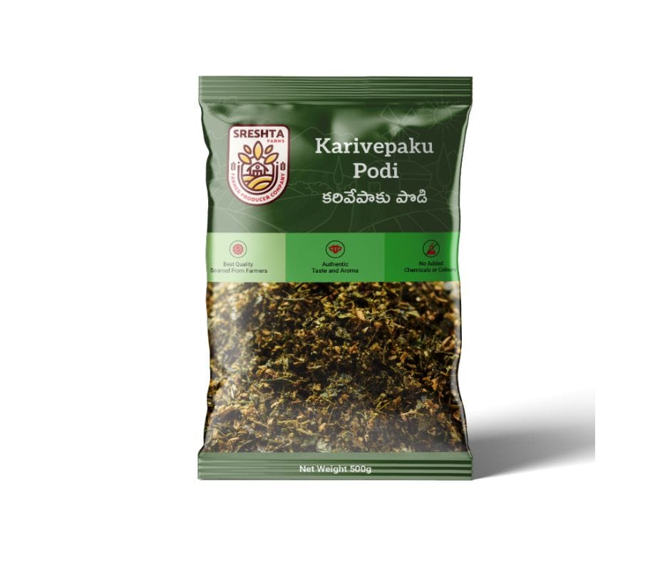 Sreshta Farms Spicy Curry Leaf Powder 500g | Traditional Curry Leaf Masala Powder