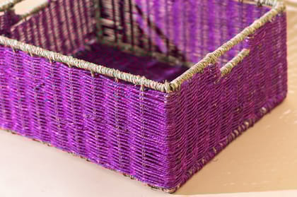 Handwoven Purple Seagrass basket