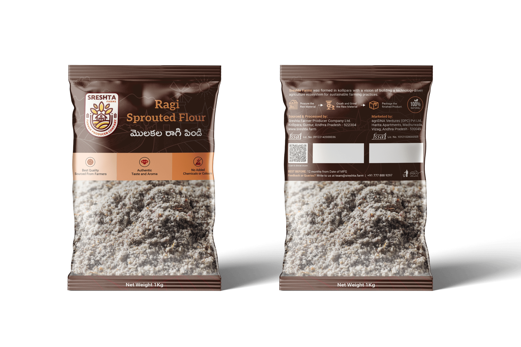Ragi Sprouted Flour (Molakala Ragi Pindi) - 500GM