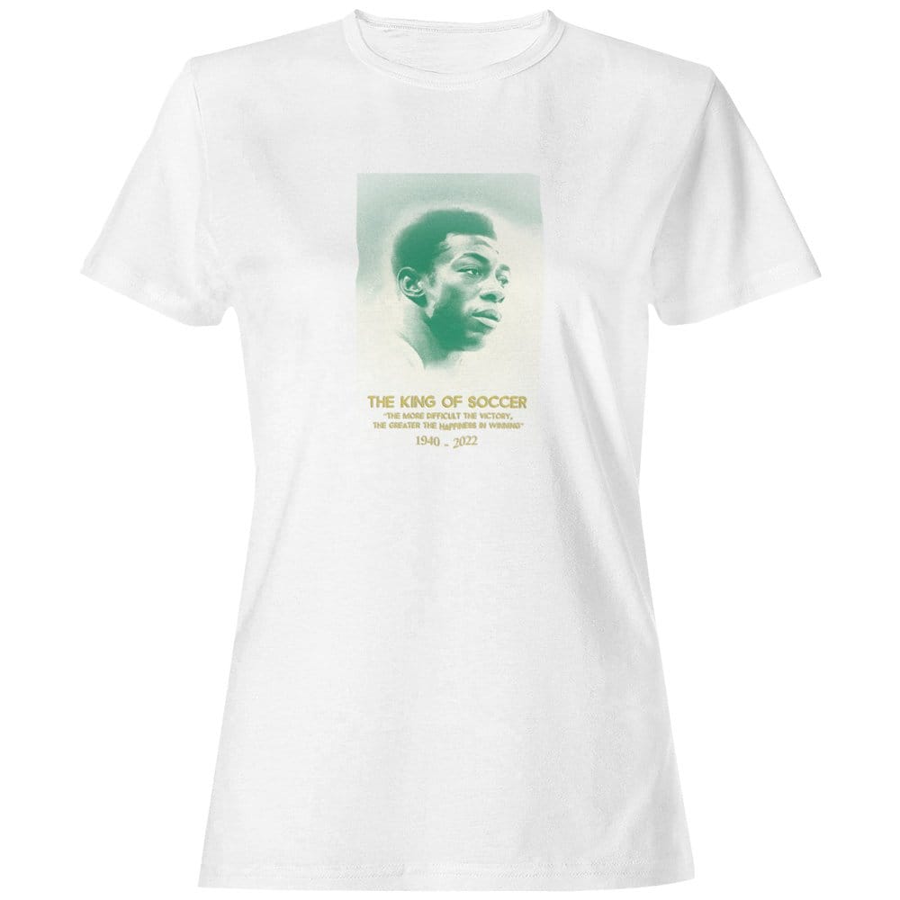 EqualLife Pure Cotton Bio-Washed T-Shirt Chest Printed-Legends - immortal Pele - King of Soccer Design-by ZingerTees-Women-EL9120238-F