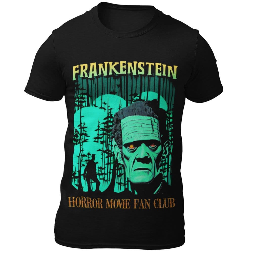 EqualLife Pure Cotton Bio-Washed T-Shirt Chest Printed-Horror Movie Club Series -2-The Frankenstein Design-by ZingerTees-Men-EL9120166-M