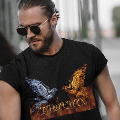 EqualLife Super Dry-fit Printed Jersey T-Shirt Chest Printed-Flame Art Series -8 - Flaming Phoenix for Bikers-by ZingerTees-Men-EL9120164-M EqualLife Super Dry-fit Printed Jersey T-Shirt Chest Printed-Flame Art Series -8 - Flaming Phoenix for Bikers-by ZingerTees-Men-EL9120164-M
