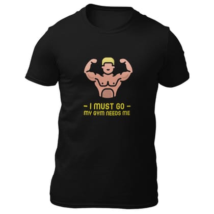 EqualLife Pure Cotton Bio-Washed T-Shirt Chest Printed-Gym Wear Series - 2 - My Gym Needs Me Design-by ZingerT-Men-EL9120177-M EqualLife Pure Cotton Bio-Washed T-Shirt Chest Printed-Gym Wear Series - 2 - My Gym Needs Me Design-by ZingerT-Men-EL9120177-M