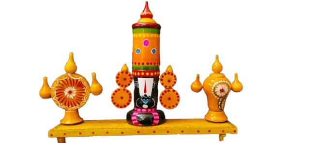 Wooden Handcrafted Vishnu Idol | Traditional South Indian Home Decor | 8 Inches