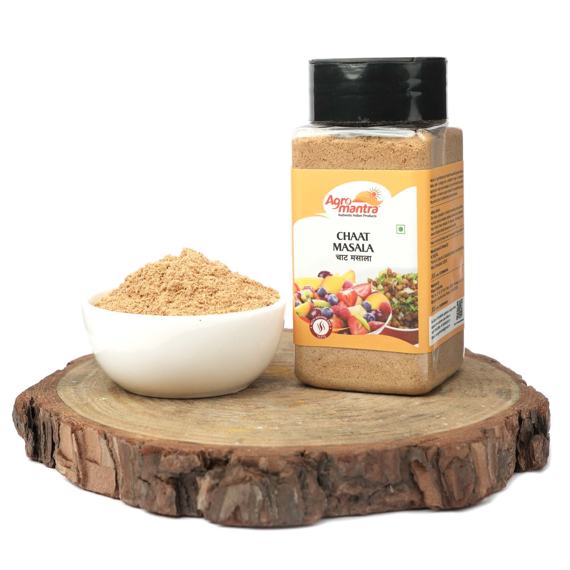 Agro Mantra Chaat Masala 100g | Tangy & Flavorful Spice Mix | Without Preservatives | Made with Dry Mango, Black Salt & Cumin | Perfect for Snacks, Salads, and Fruits (pack of 3)