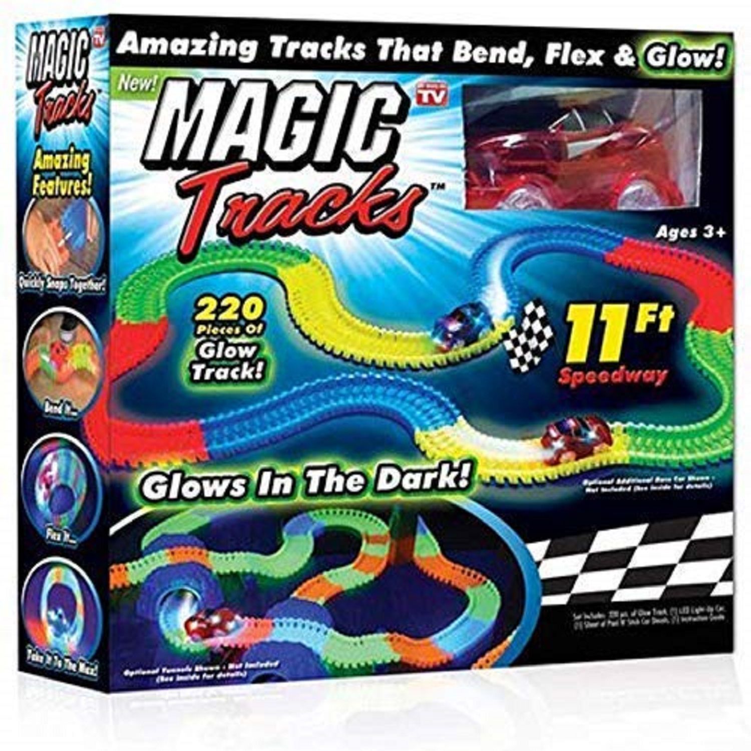 KTRS ENTERPRISE Magic Track Set Racetrack That Can Bend, Flex and Glow, 11 Feet Flexible, Bendable Glow