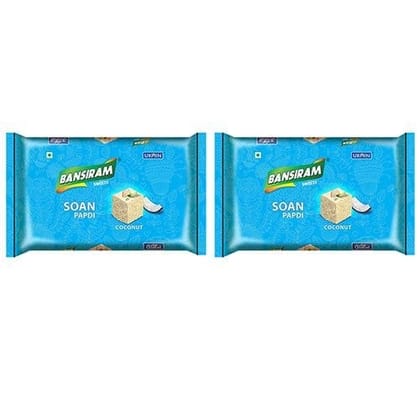 Bansiram Soan Papdi, Coconut ( Pack of 2 - 250g) -500g Bansiram Soan Papdi, Coconut ( Pack of 2 - 250g) -500g