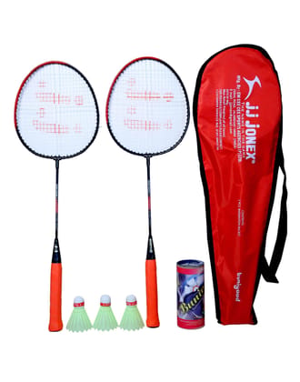 JJ JONEX BUNIYAD Badminton Set with 3 Piece Plastic Shuttlecock (Multicolour) (MYC) JJ JONEX BUNIYAD Badminton Set with 3 Piece Plastic Shuttlecock (Multicolour) (MYC)