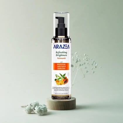 Arazea Refresh Brightening Face Wash with Lactic Acid, Niacinamide &amp; Jojoba Ester | Women &amp; Men | 100 ml
