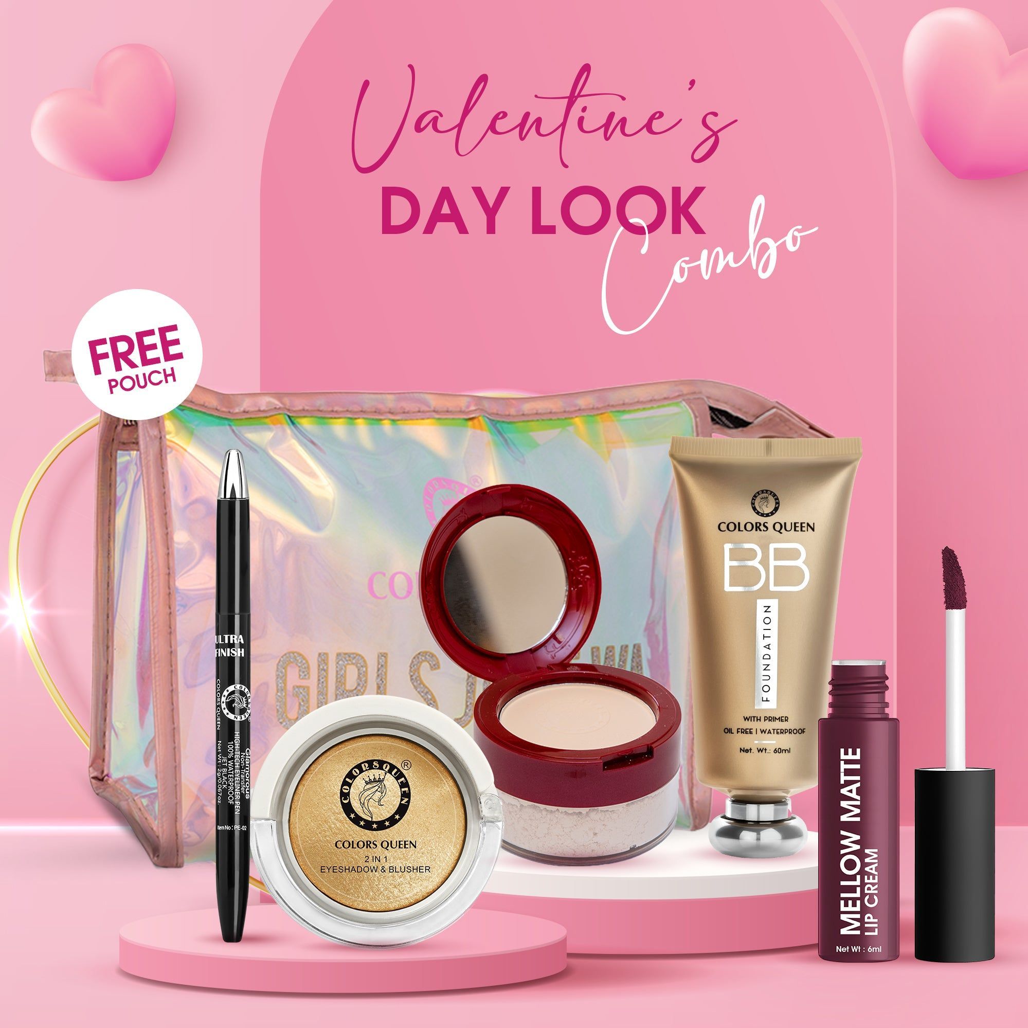 Valentine Makeup Kit for Day Look