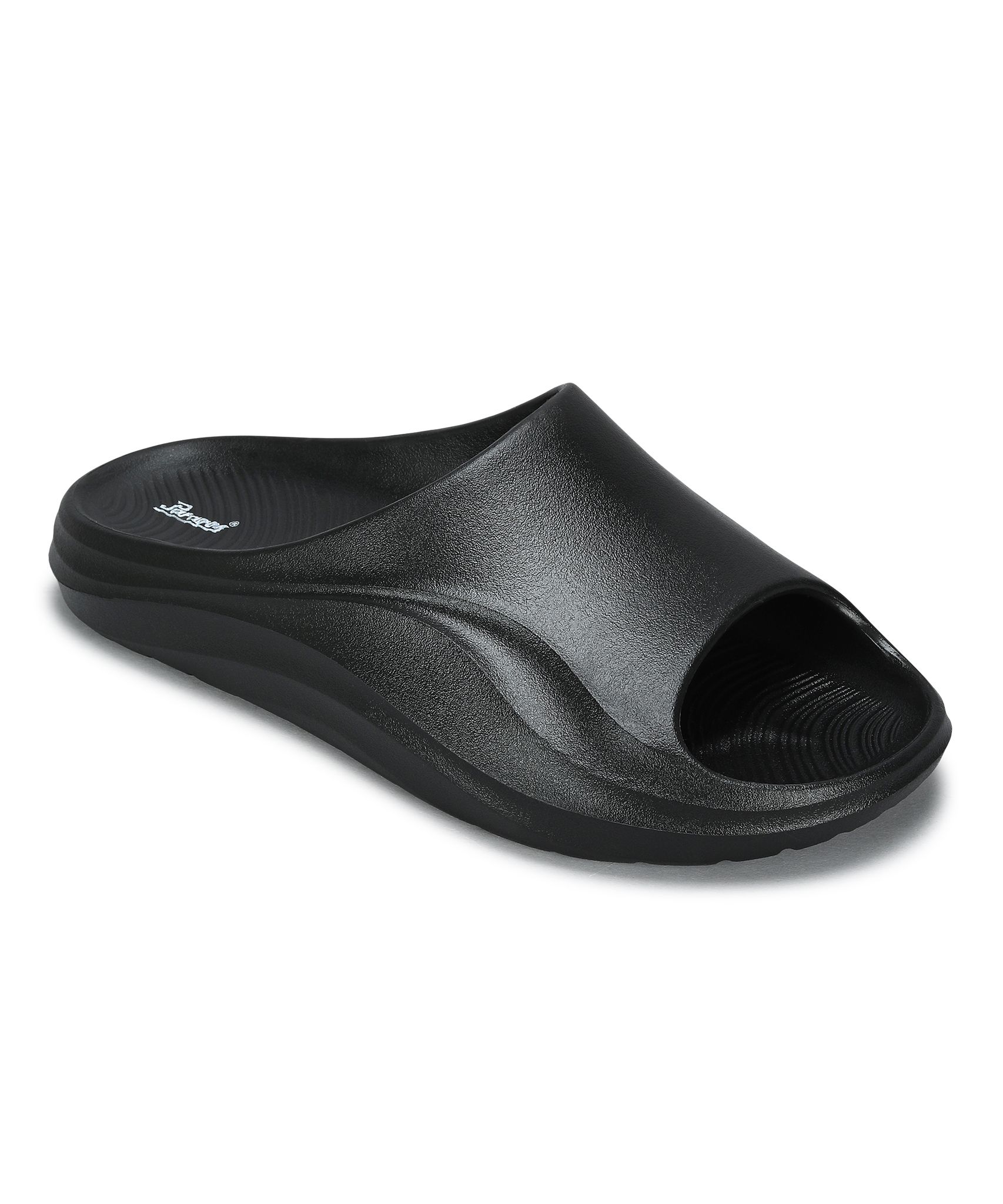 Paragon Men's Watreproof Black Sliders with Comfortable Anti-Skid Sole