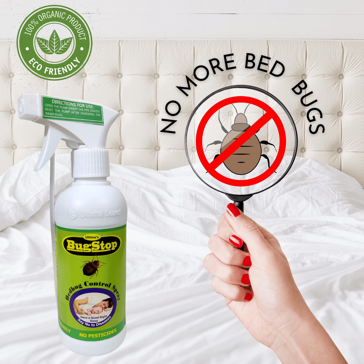 Ultima BugStop Eco Friendly Bedbug Killer Spray | Get Rid of Bed Bugs | Spraying for Bed Bugs Control | Bed Bug Exterminator (250 ML)