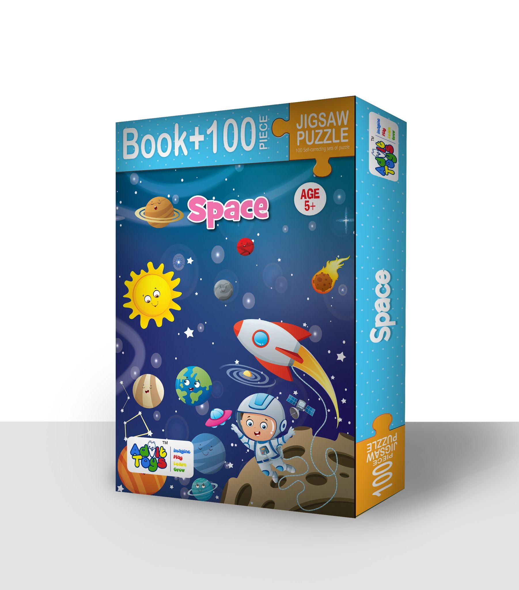 Space - Jigsaw Puzzle (100 Pieces + Educational Fun Fact Book Inside)